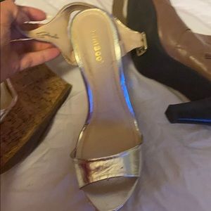 Size 10 wedge gold heels